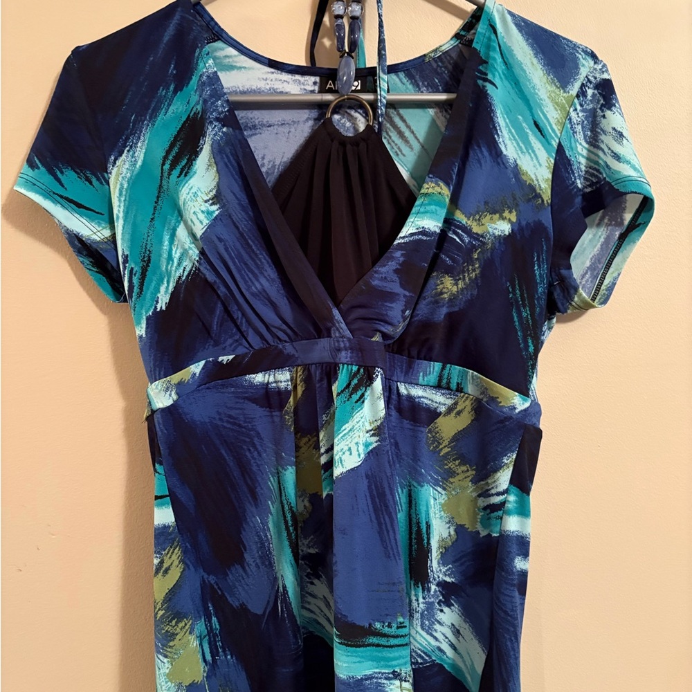 Apt. 9 Blue and Teal Patterned Top
